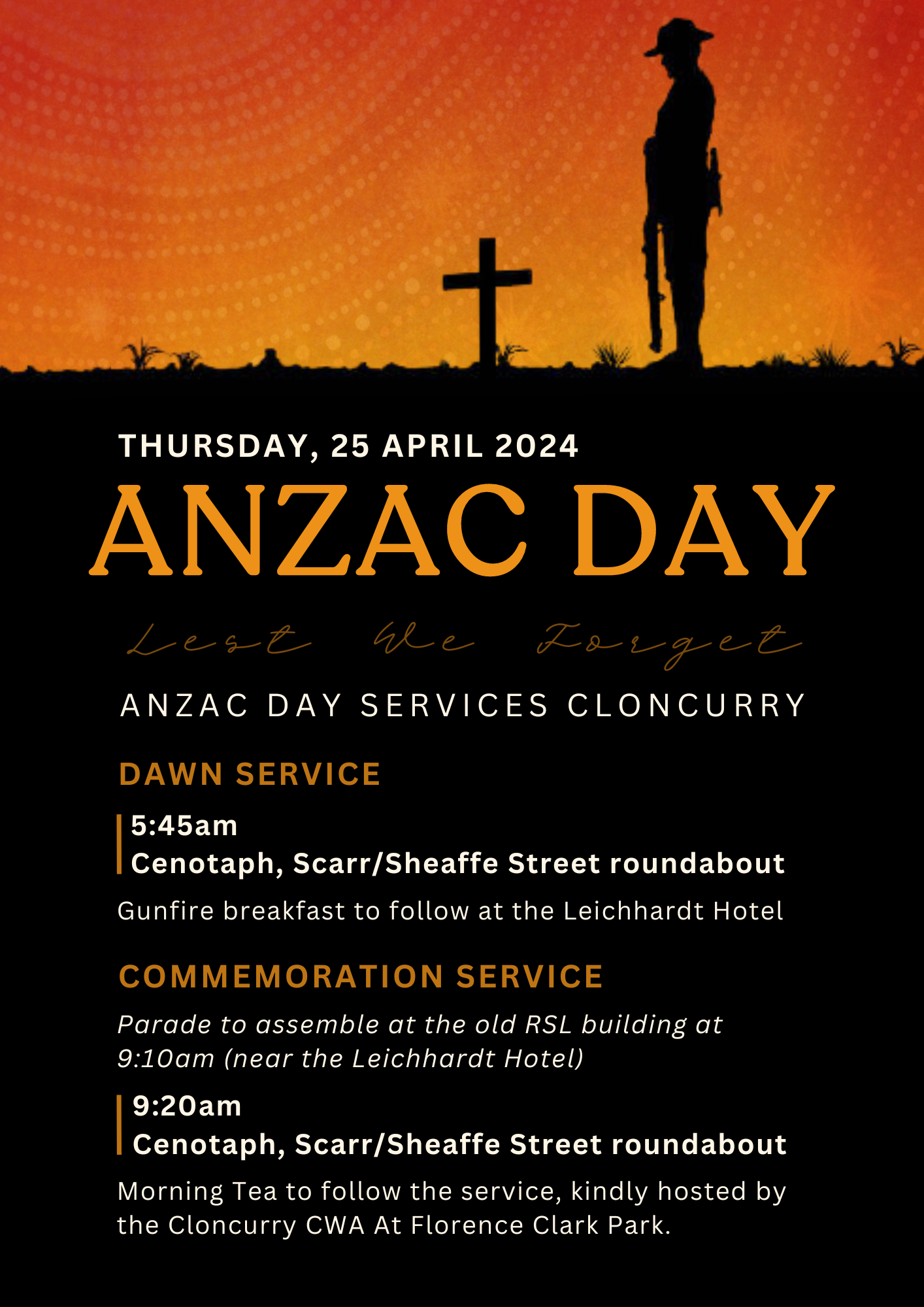 ANZAC DAY Event poster