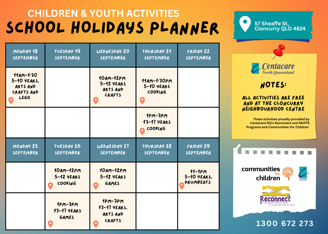 Cloncurry School Holiday Activities Centracare 