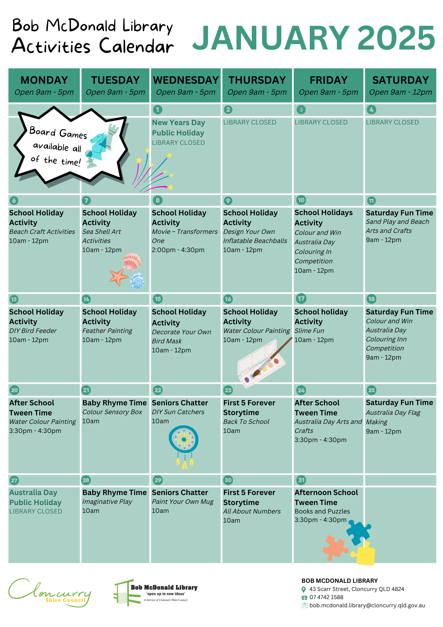 January 2025 calendar