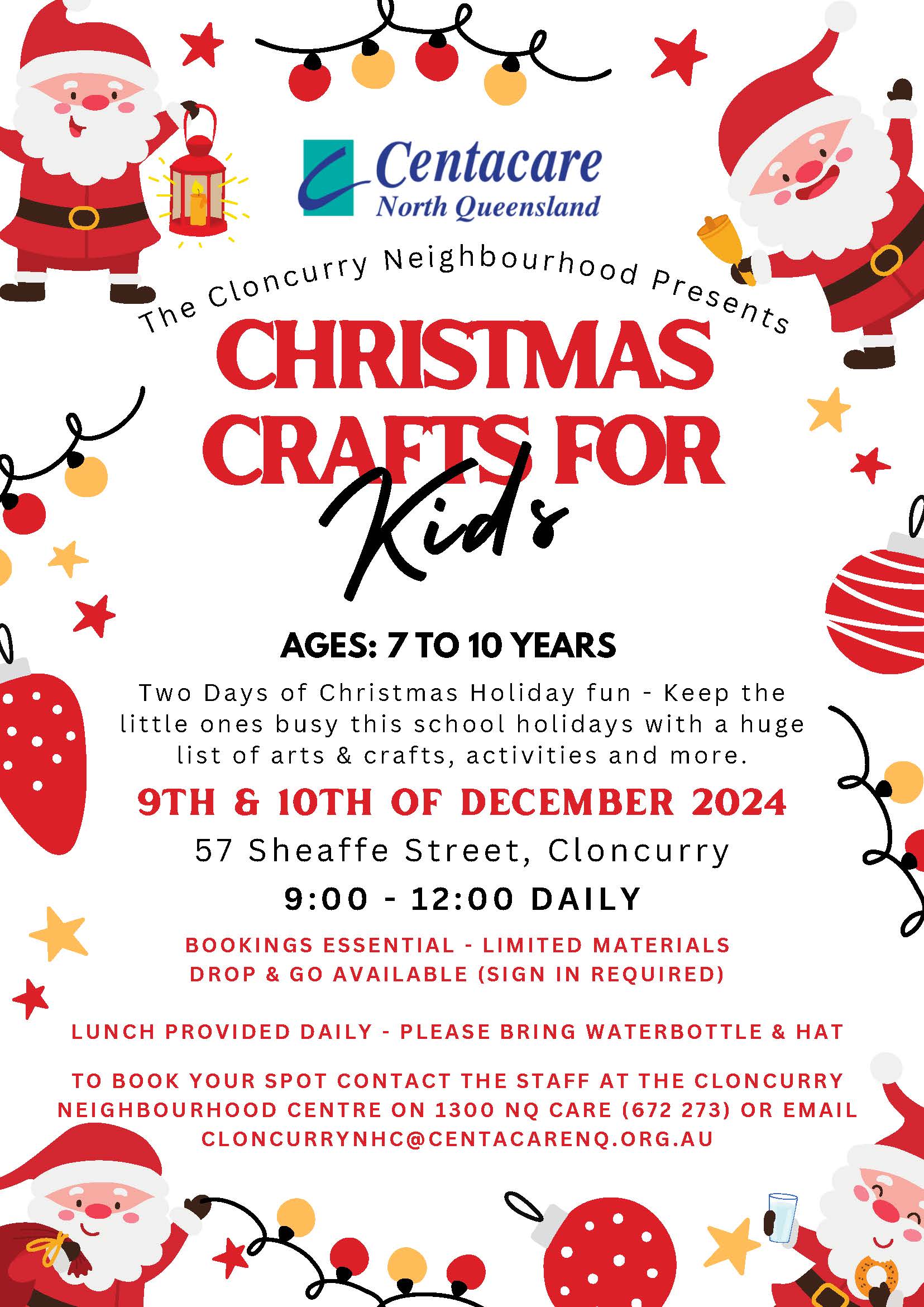 School holiday program flyers december 2024 - january 2025
