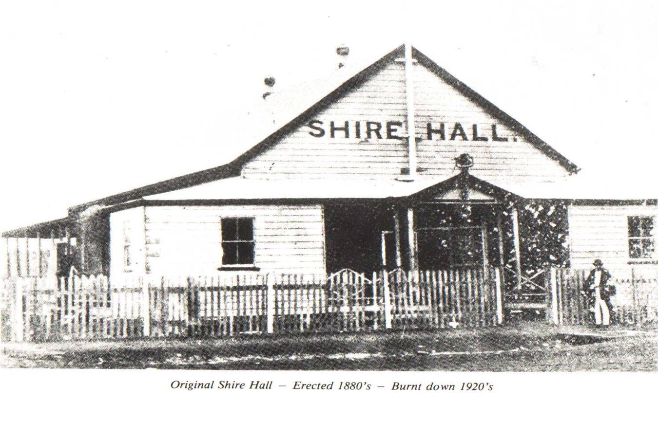 Original Shire Hall erected 1880s burnt down 1920s